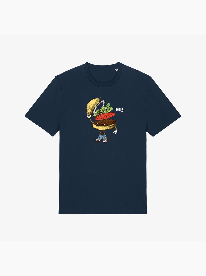 T-shirt Man - BURGER GREETING Marineblauw - Kiabi