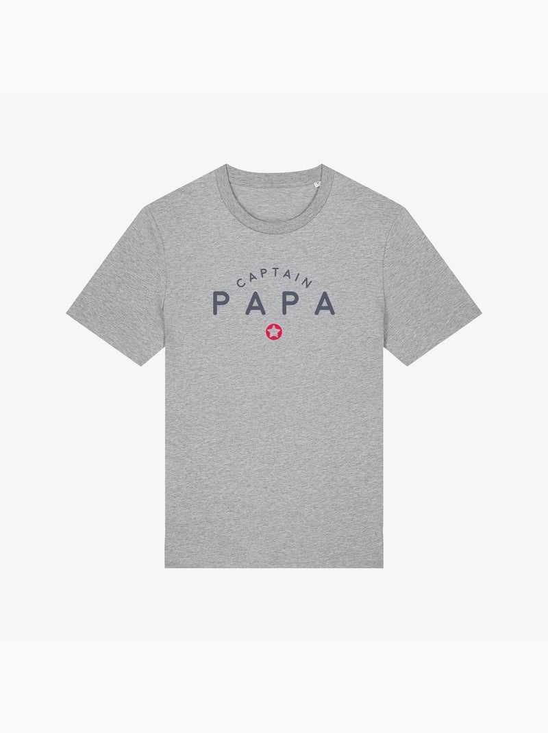 T-shirt Man - CAPTAIN PAPA Gemêleerd grijs - Kiabi