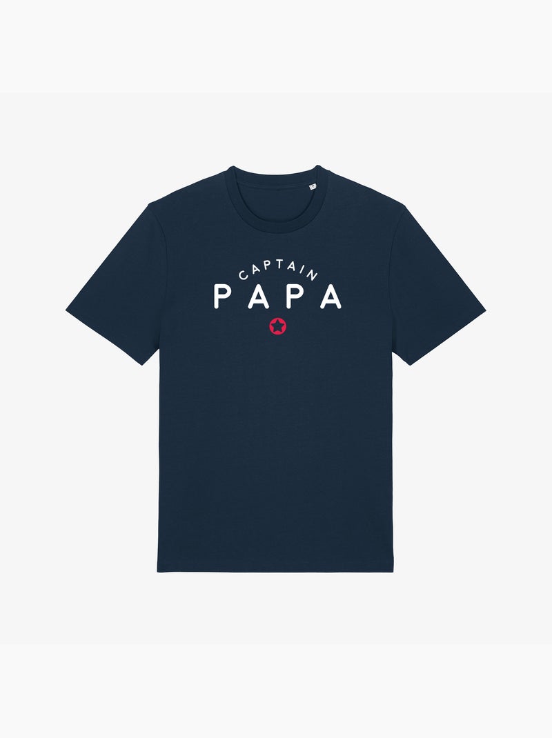 T-shirt Man - CAPTAIN PAPA Marineblauw - Kiabi