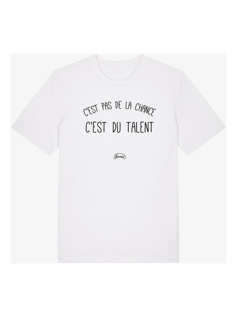 T-shirt Man - C'EST PAS DE LA CHANCE C'EST DU TALENT Wit - Kiabi