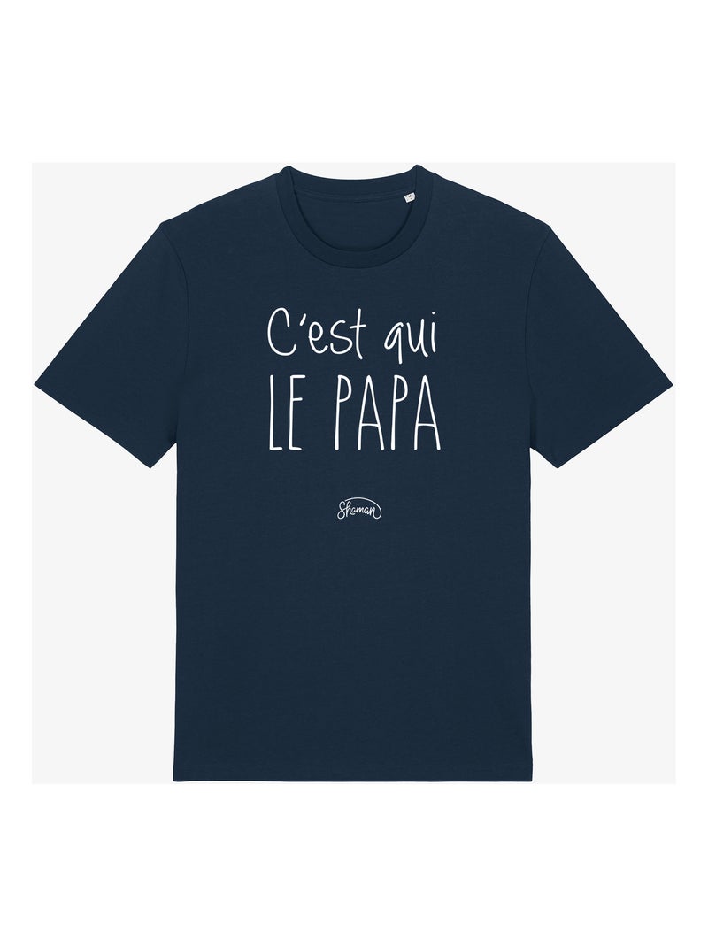 T-shirt Man - C'EST QUI LE PAPA Marineblauw - Kiabi