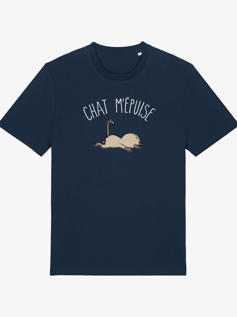 T-shirt Man - CHAT M'EPUISE Marineblauw - Kiabi