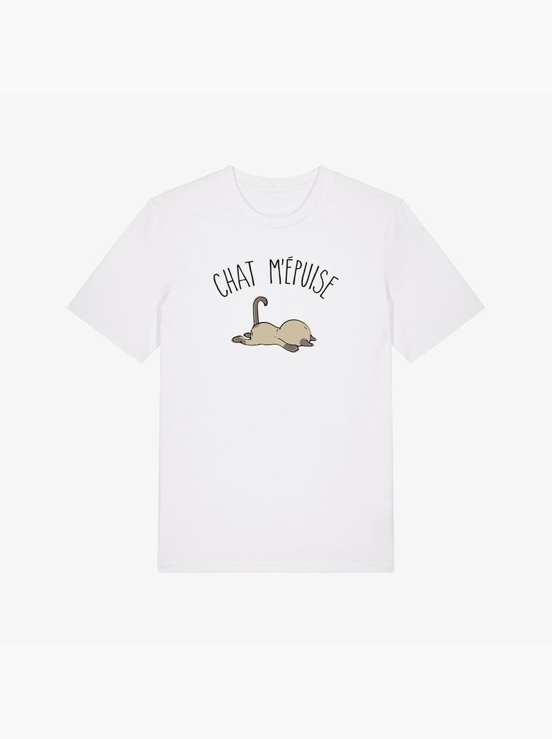 T-shirt Man - CHAT M'EPUISE Wit - Kiabi