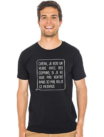 T-shirt Man - CHÉRIE, JE BOIS UN VERRE AVEC DES COPAINS