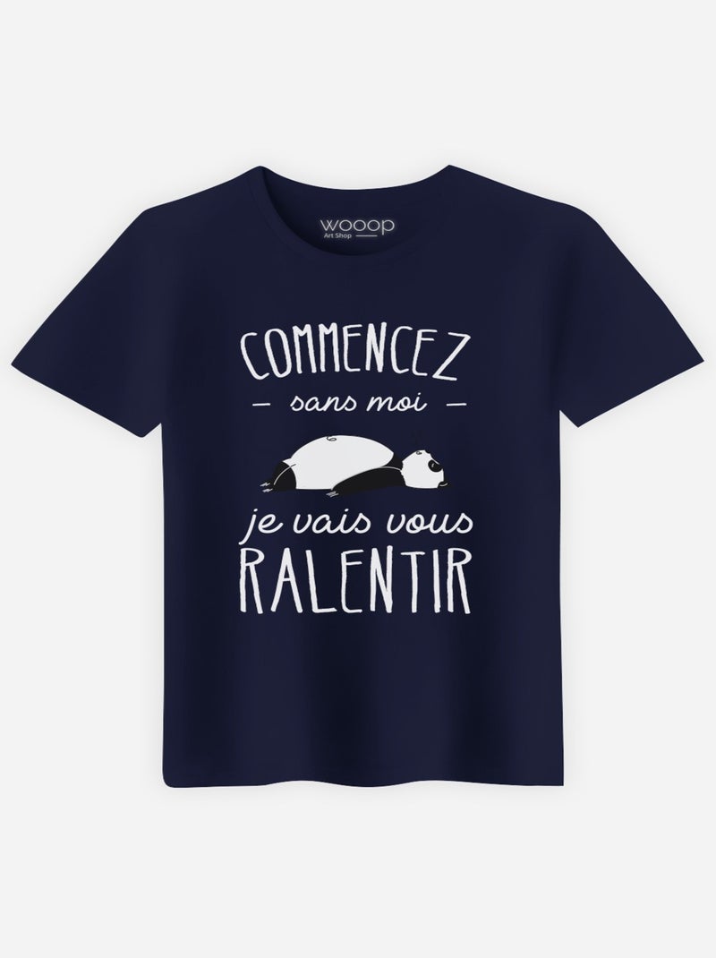 T-shirt Man - COMMENCEZ SANS MOI Marineblauw - Kiabi
