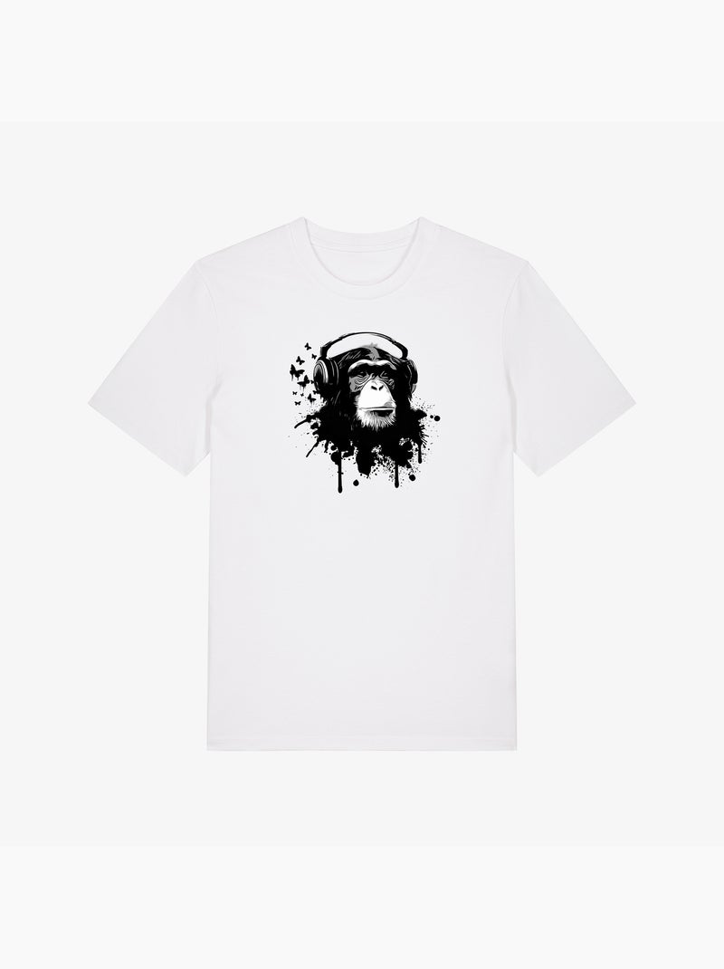 T-shirt Man - CREATIVE MONKEY Wit - Kiabi