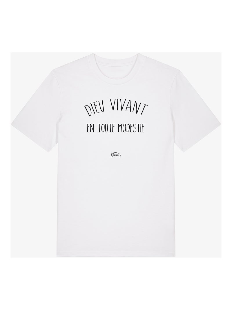 T-shirt Man - DIEU VIVANT EN TOUTE MODESTIE Wit - Kiabi