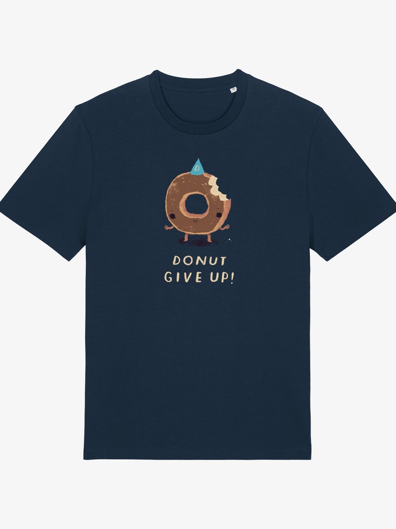 T-shirt Man - DONUT GIVE UP Marineblauw - Kiabi