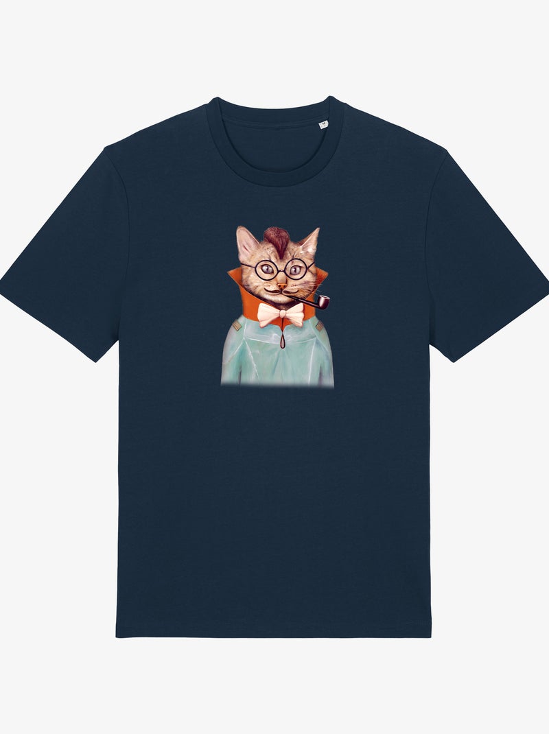 T-shirt Man - ELECTRIC CAT Marineblauw - Kiabi