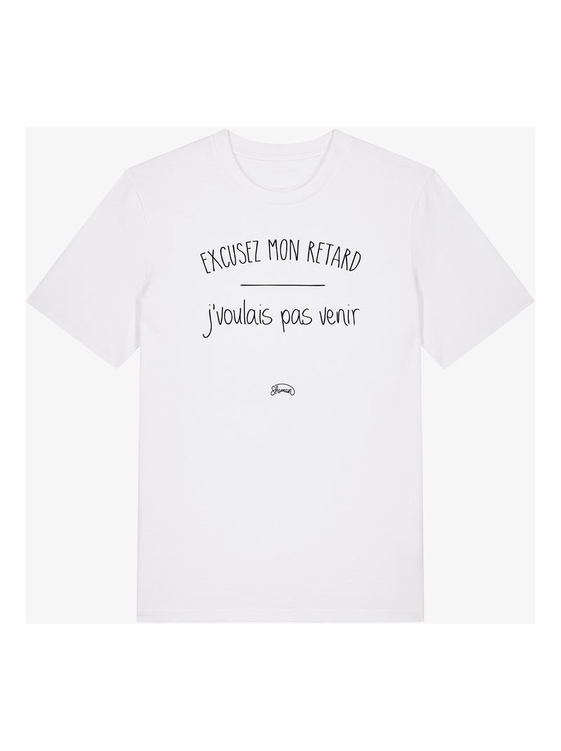 T-shirt Man - EXCUSEZ MON RETARD J'VOULAIS PAS VENIR Wit - Kiabi