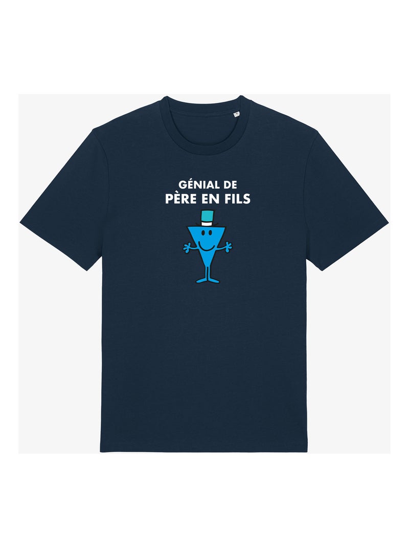 T-shirt Man - GENIAL DE PERE EN FILS Marineblauw - Kiabi