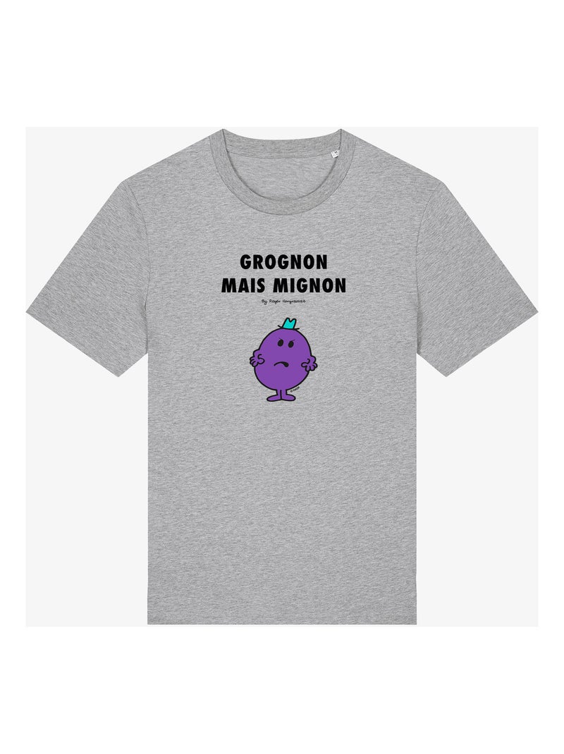 T-shirt Man - GROGNON MAIS MIGNON 2 Gemêleerd grijs - Kiabi