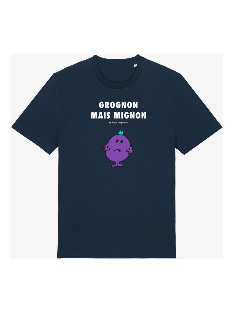 T-shirt Man - GROGNON MAIS MIGNON 2 Marineblauw - Kiabi