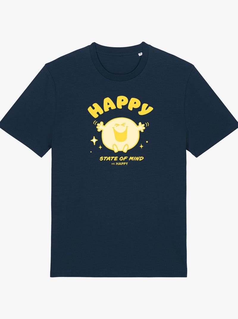 T-shirt Man - HAPPY STATE OF MIND Marineblauw - Kiabi