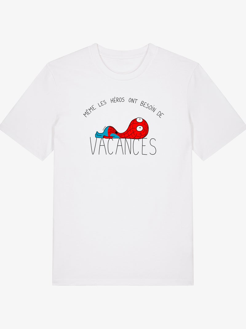 T-shirt Man - HEROS VACANCES SPIDER Wit - Kiabi
