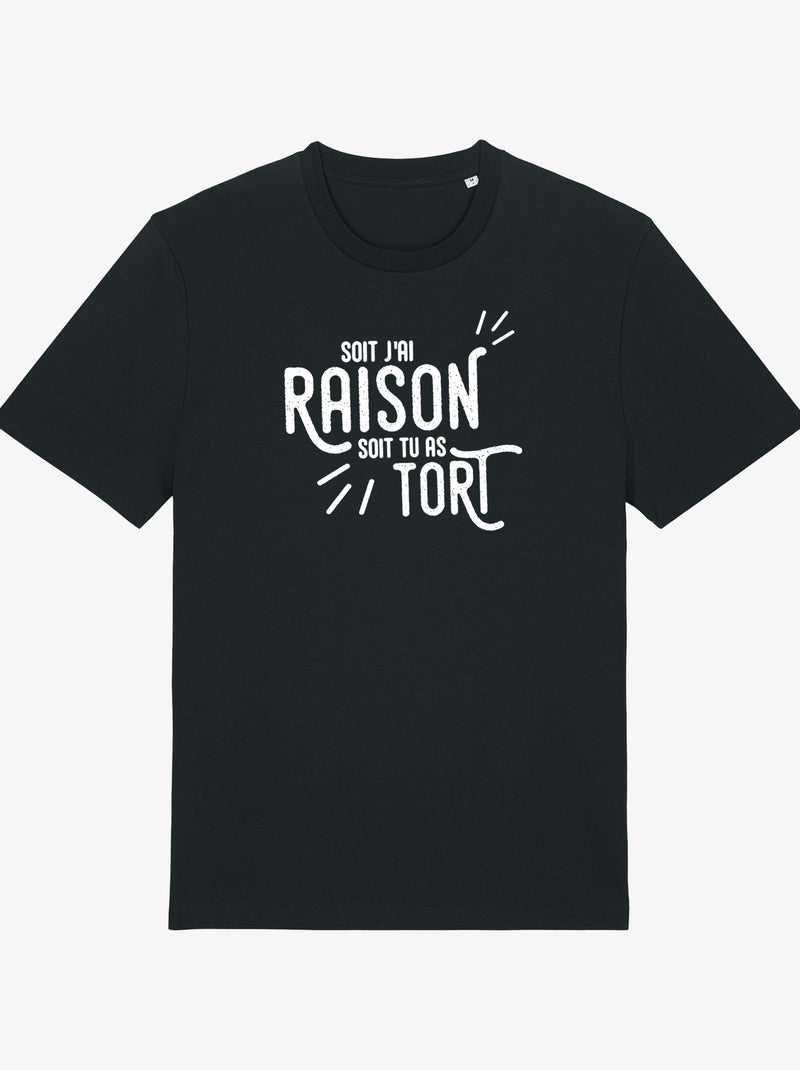 T-shirt Man - J'AI RAISON TU AS TORT Zwart - Kiabi