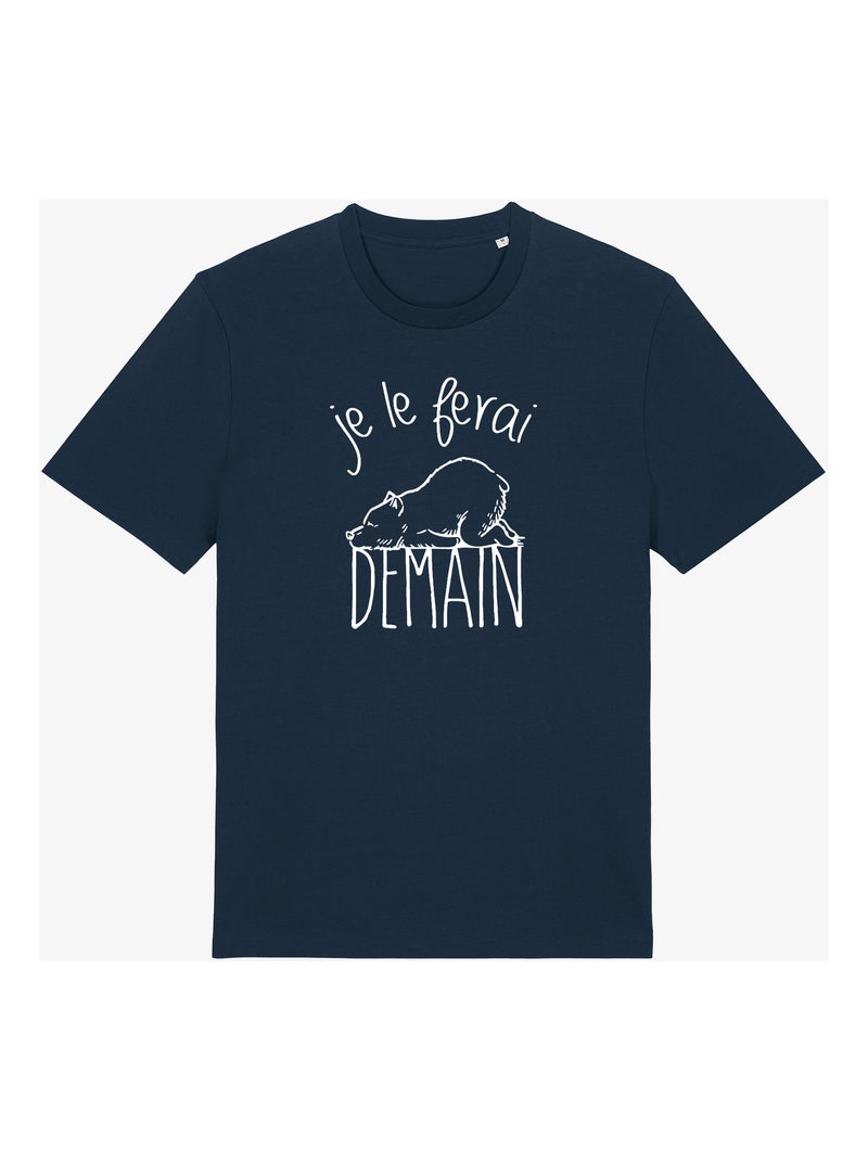 T-shirt Man - JE LE FERAI DEMAIN Marineblauw - Kiabi