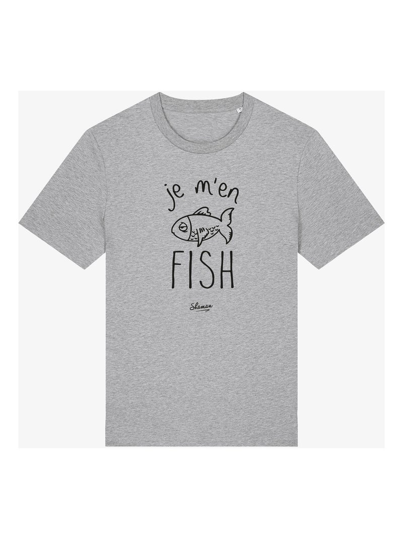 T-shirt Man - JE M'EN FISH Gemêleerd grijs - Kiabi