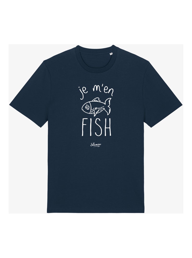 T-shirt Man - JE M'EN FISH Marineblauw - Kiabi