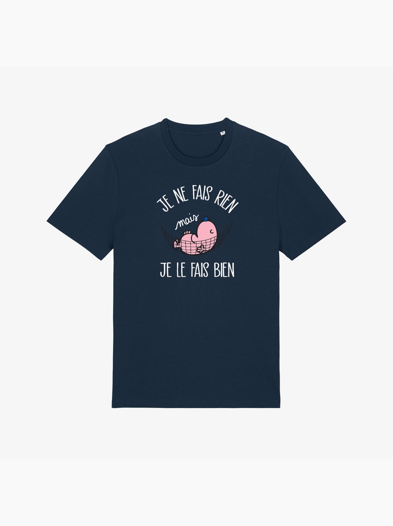 T-shirt Man - JE NE FAIS RIEN MAIS JE LE FAIS BIEN Marineblauw - Kiabi