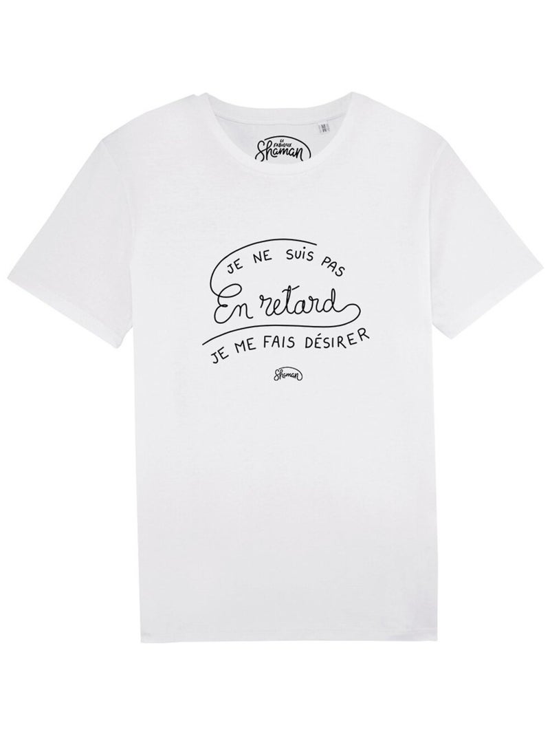T-shirt Man - JE NE SUIS PAS EN RETARD, JE ME FAIS DESIRER Wit - Kiabi