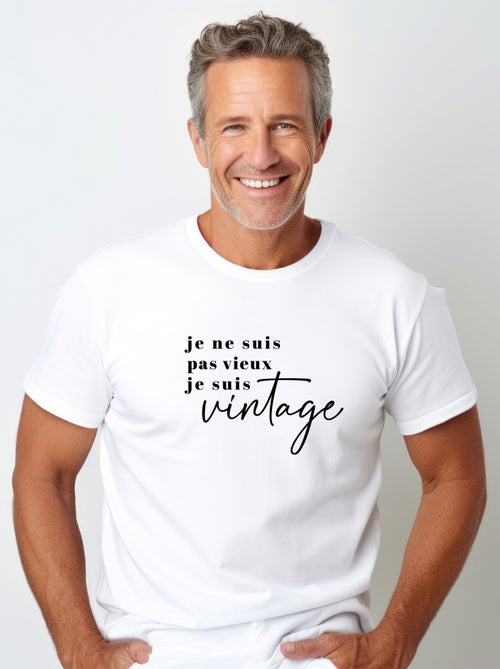T-shirt Man - JE NE SUIS PAS VIEUX JE SUIS VINTAGE - Kiabi T-shirt Man - JE NE SUIS PAS VIEUX JE SUIS VINTAGE - Kiabi