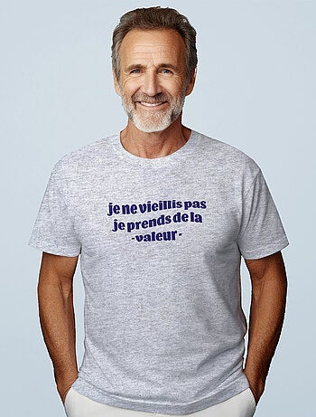 T-shirt Man - JE NE VIEILLIS PAS JE PRENDS DE LA VALEUR BLEU