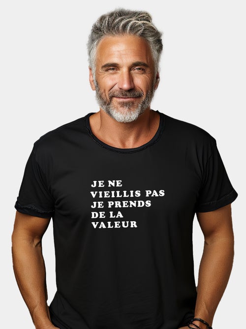 T-shirt Man - JE NE VIEILLIS PAS JE PRENDS DE LA VALEUR COLORE - Kiabi T-shirt Man - JE NE VIEILLIS PAS JE PRENDS DE LA VALEUR COLORE - Kiabi