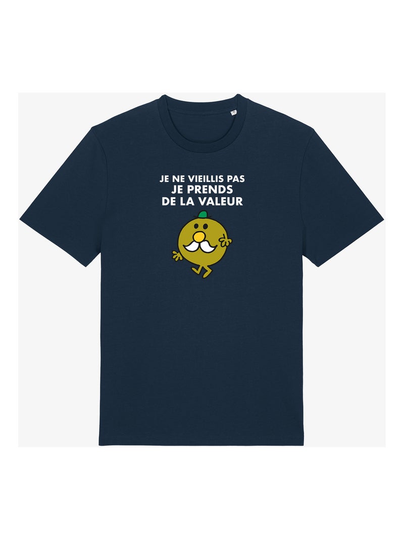 T-shirt Man - JE NE VIEILLIS PAS JE PRENDS DE LA VALEUR Marineblauw - Kiabi