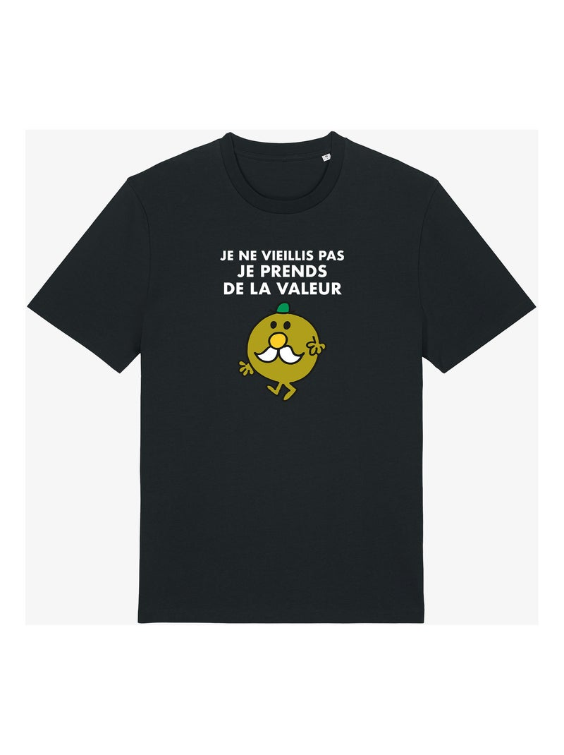 T-shirt Man - JE NE VIEILLIS PAS JE PRENDS DE LA VALEUR Zwart - Kiabi