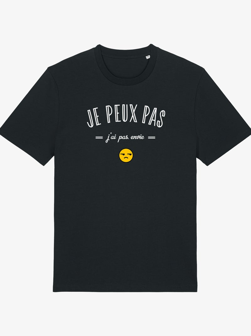 T-shirt Man - JE PEUX PAS J'AI PAS ENVIE Zwart - Kiabi