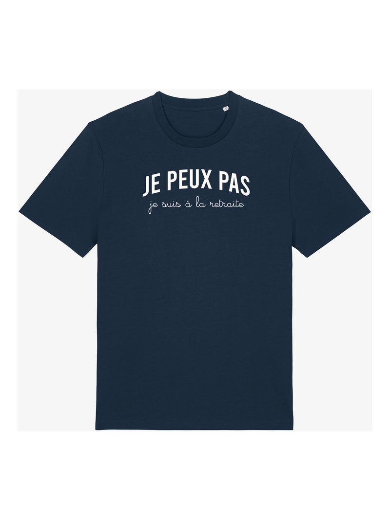 T-shirt Man - JE PEUX PAS JE SUIS À LA RETRAITE Marineblauw - Kiabi