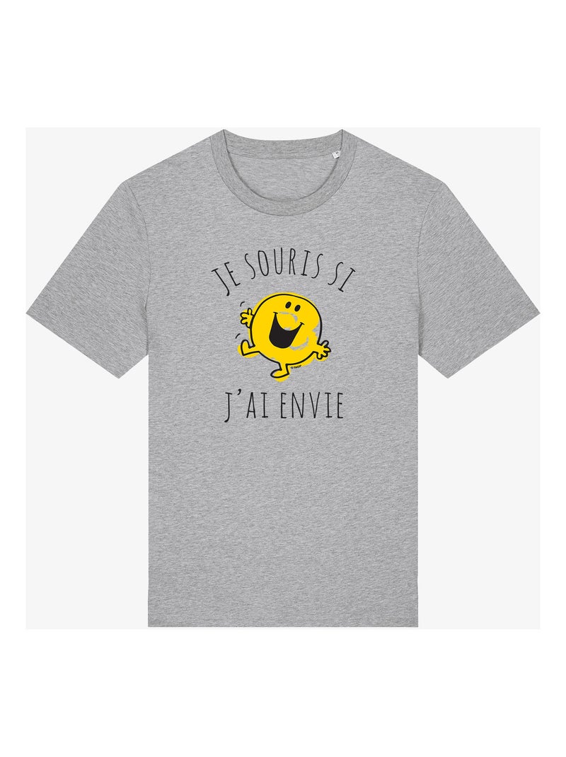 T-shirt Man - JE SOURIS SI J'AI ENVIE Gemêleerd grijs - Kiabi