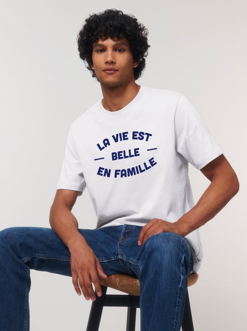 T-shirt Man - LA VIE EST BELLE EN FAMILLE 2 FACE - Kiabi T-shirt Man - LA VIE EST BELLE EN FAMILLE 2 FACE - Kiabi