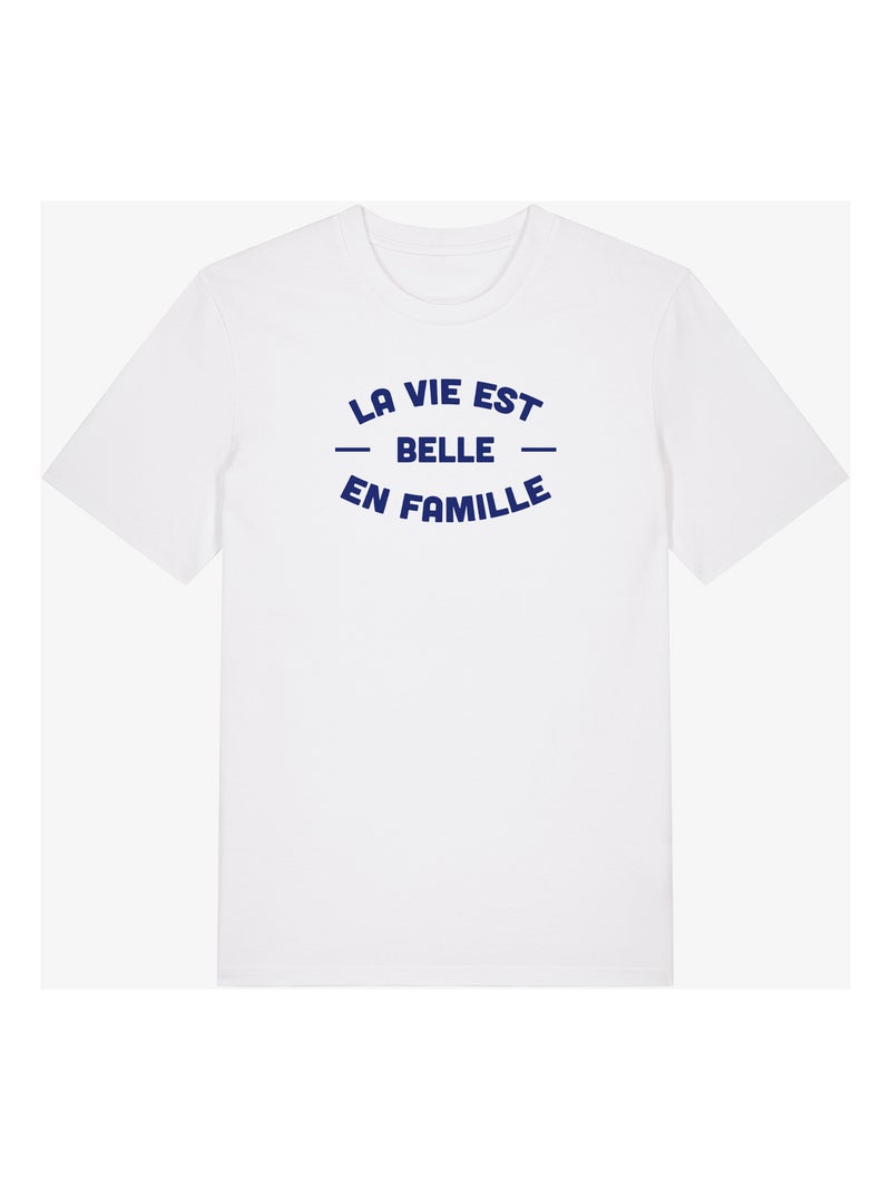 T-shirt Man - LA VIE EST BELLE EN FAMILLE 2 FACE Wit - Kiabi