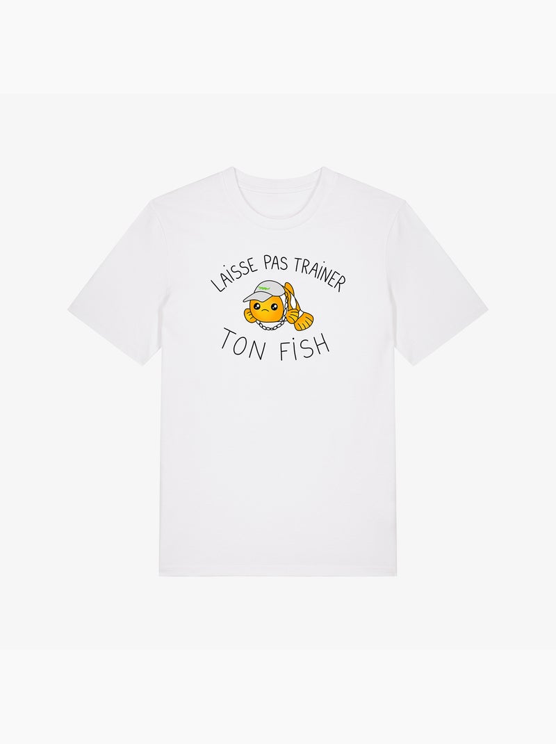 T-shirt Man - LAISSE PAS TRAINER TON FISH Wit - Kiabi