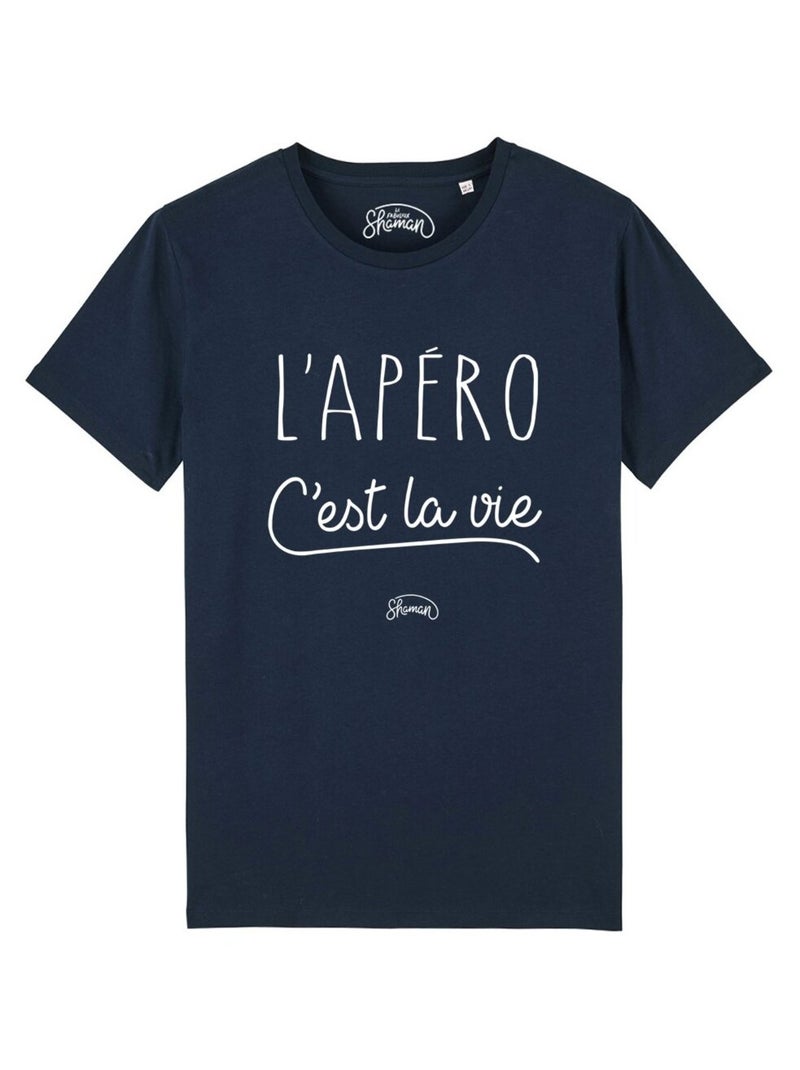 T-shirt Man - L'APERO C'EST LA VIE Marineblauw - Kiabi