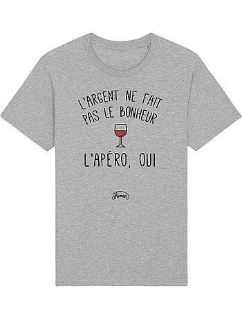 T-shirt Man - L'ARGENT NE FAIT PAS LE BONHEUR, L'APÉRO OUI