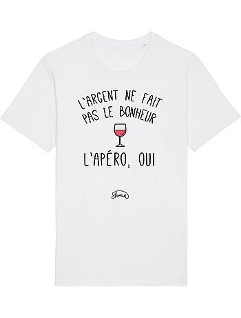 T-shirt Man - L'ARGENT NE FAIT PAS LE BONHEUR, L'APÉRO OUI