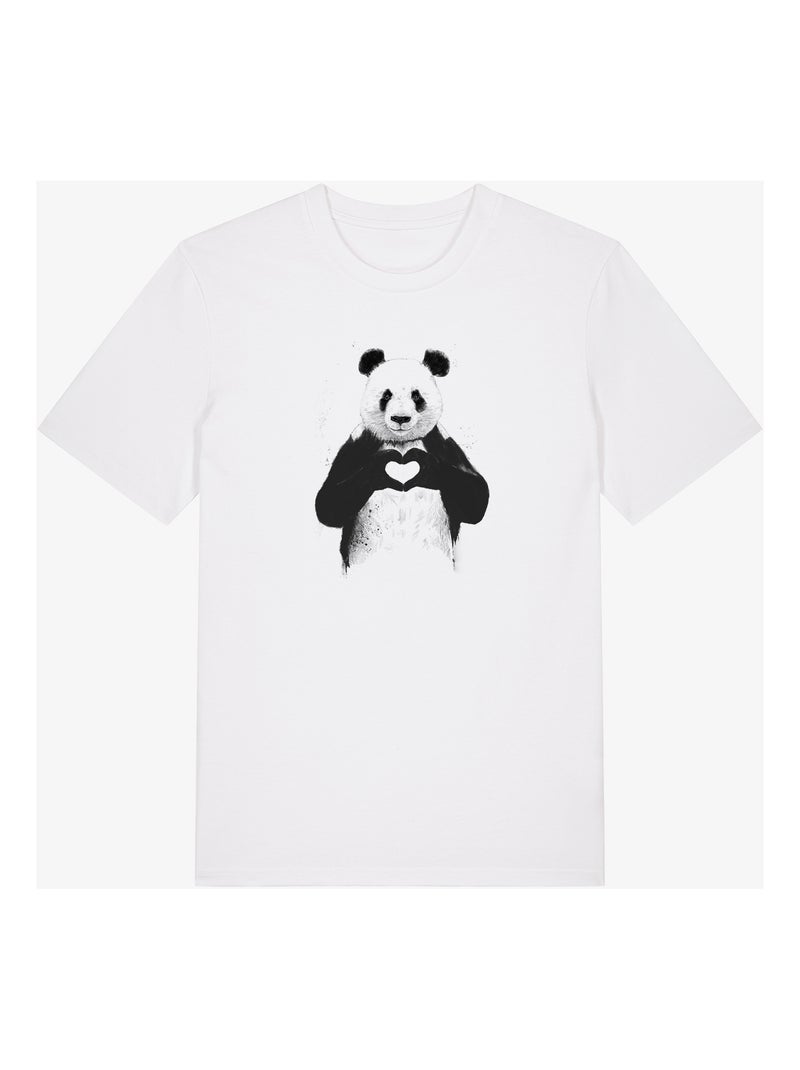 T-shirt Man - LOVE PANDA Wit - Kiabi