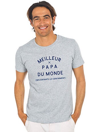T-shirt Man - MEILLEUR PAPA DU MONDE (SES ENFANTS LE CONFIRMENT) 2 WAF