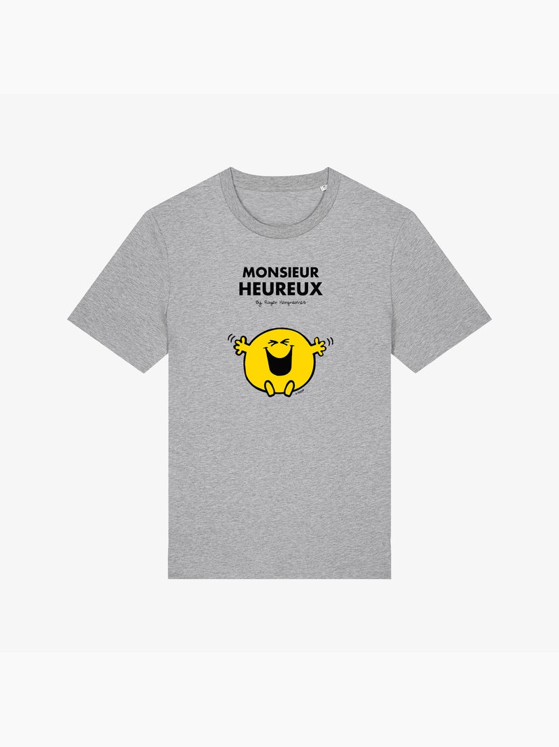 T-shirt Man - MONSIEUR HEUREUX Gemêleerd grijs - Kiabi