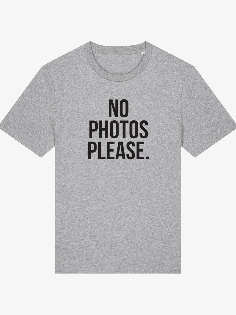 T-shirt Man - NO PHOTOS PLEASE Gemêleerd grijs - Kiabi