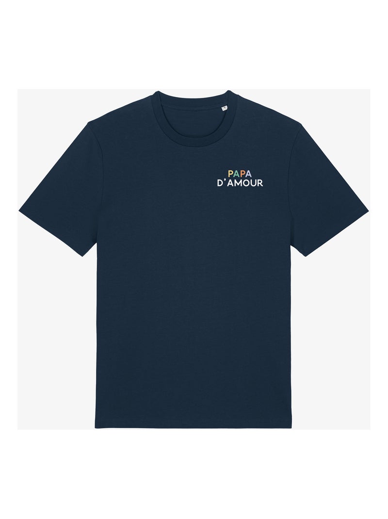 T-shirt Man - PAPA D'AMOUR COLORÉ CŒUR Marineblauw - Kiabi