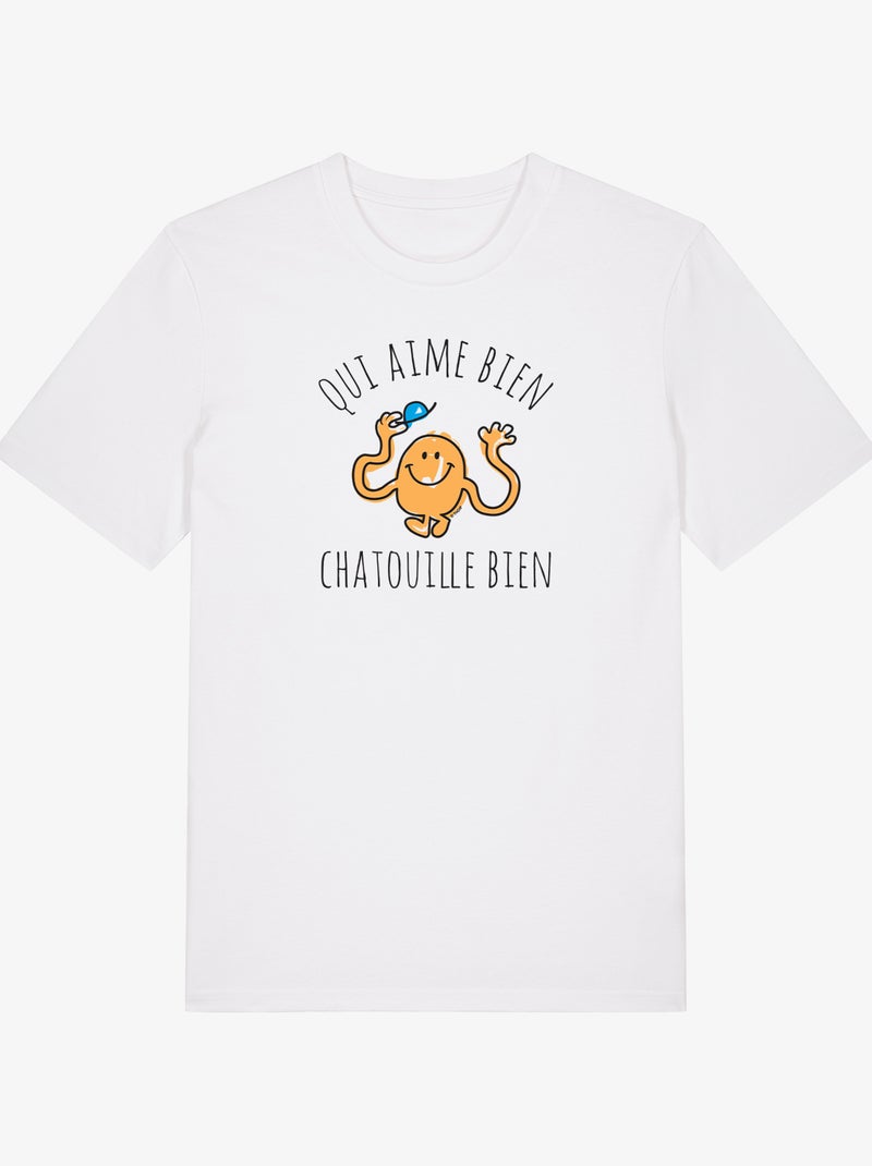 T-shirt Man - QUI AIME BIEN CHATOUILLE BIEN Wit - Kiabi