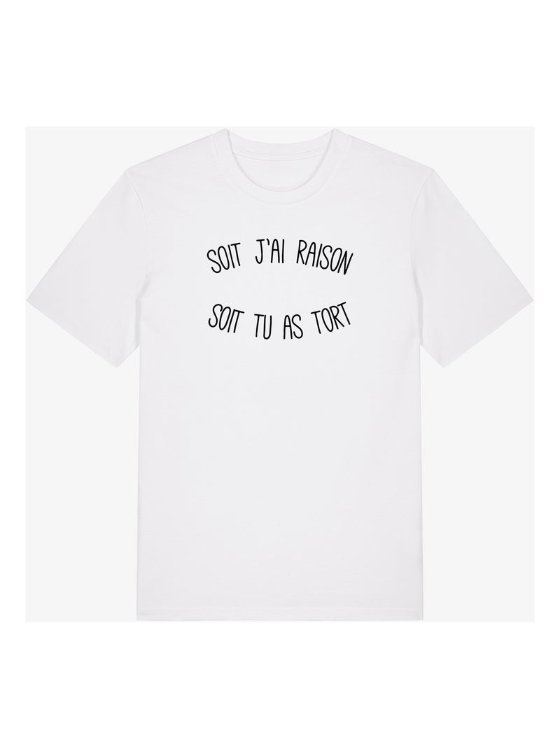 T-shirt Man - SOIT J'AI RAISON SOIT TU AS TORT Wit - Kiabi
