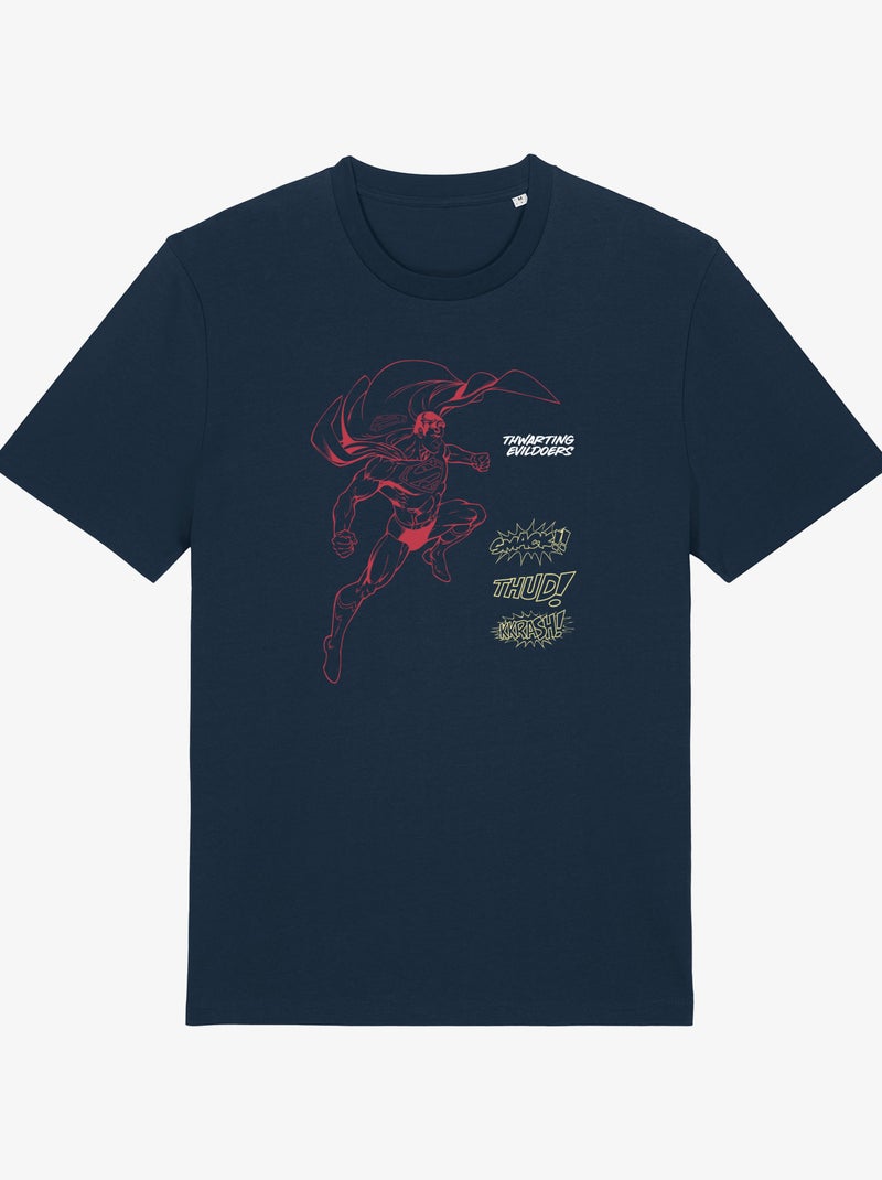 T-shirt Man - SUPERMAN SMACK THUD KKRASH Marineblauw - Kiabi