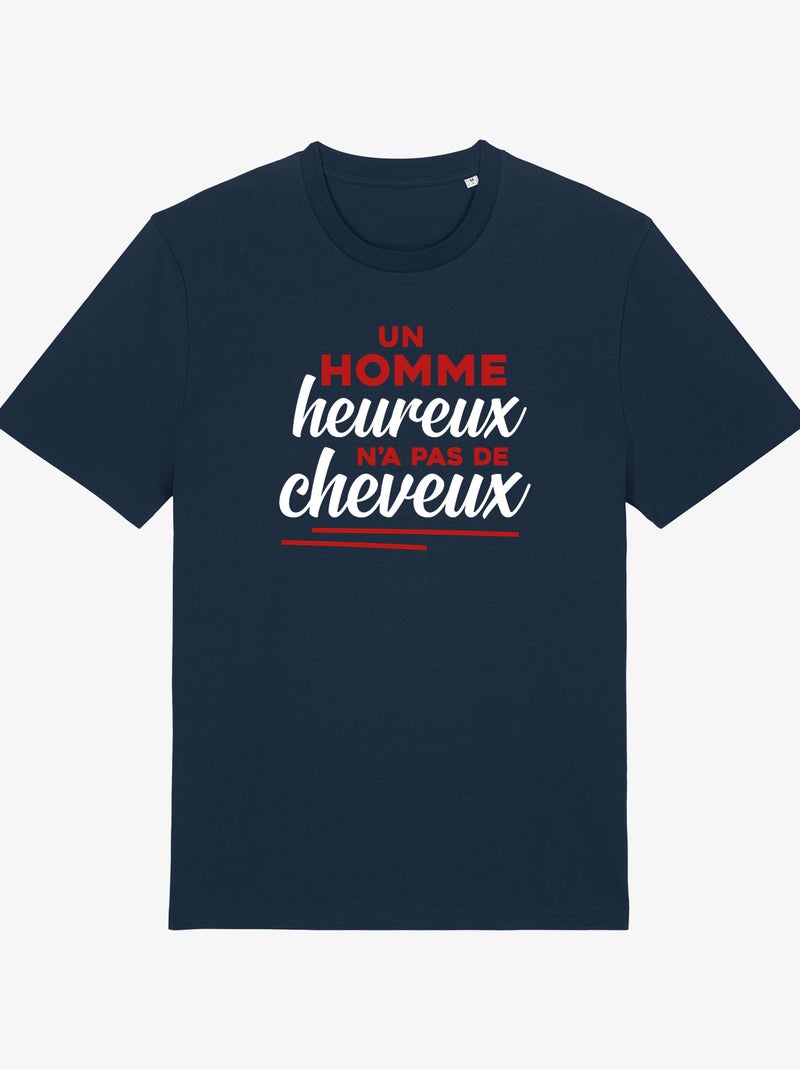 T-shirt Man - UN Man HEUREUX Marineblauw - Kiabi