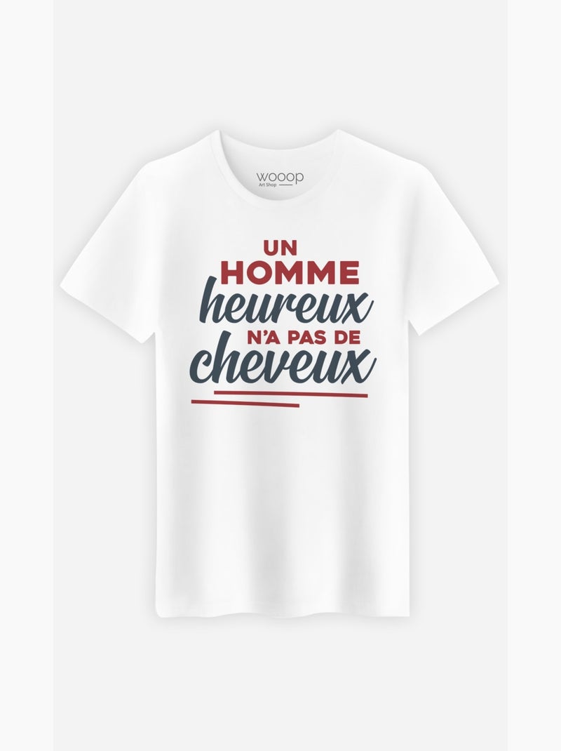 T-shirt Man - UN Man HEUREUX Wit - Kiabi