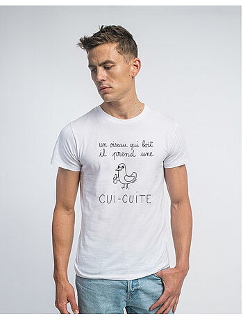 T-shirt Man - UN OISEAU QUI BOIT IL PREND UNE CUI-CUITE